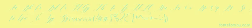 フォントedore – 黄色い背景に緑の文字