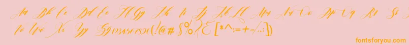 edore-Schriftart – Orangefarbene Schriften auf rosa Hintergrund