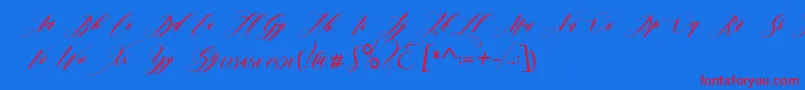 edore Font – Red Fonts on Blue Background