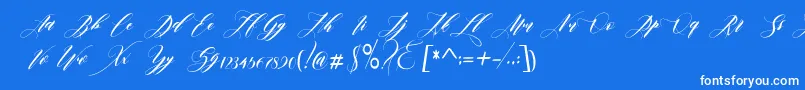 edore-Schriftart – Weiße Schriften auf blauem Hintergrund