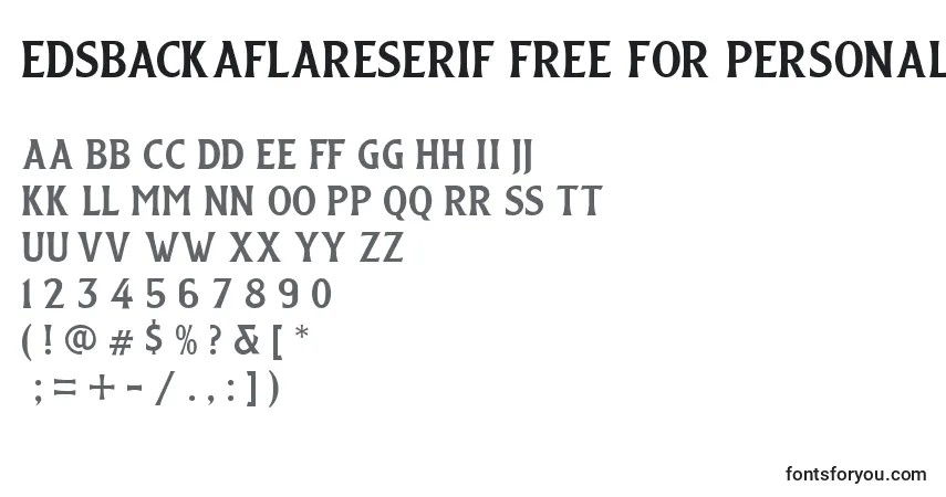 Czcionka EdsbackaFlareSerif FREE FOR PERSONAL USE – alfabet, cyfry, specjalne znaki