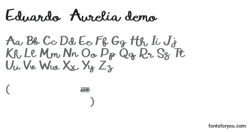 A fonte Eduardo  Aurelia demo – alfabeto, números, caracteres especiais