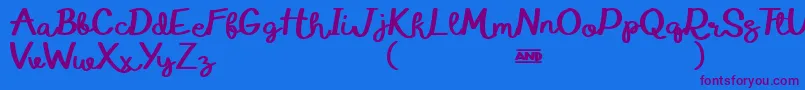 Eduardo  Aurelia demo Font – Purple Fonts on Blue Background