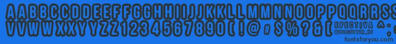 EFECTIVA Font – Black Fonts on Blue Background