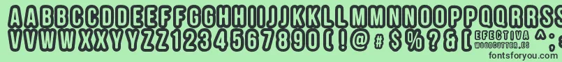 EFECTIVA Font – Black Fonts on Green Background