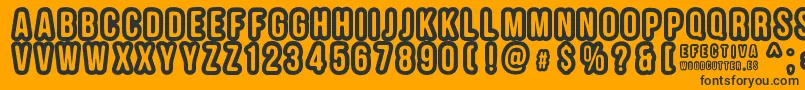 EFECTIVA-Schriftart – Schwarze Schriften auf orangefarbenem Hintergrund