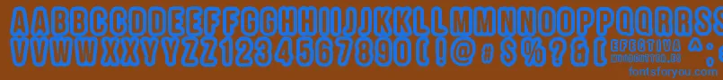 EFECTIVA-fontti – siniset fontit ruskealla taustalla