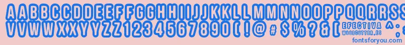 Шрифт EFECTIVA – синие шрифты на розовом фоне