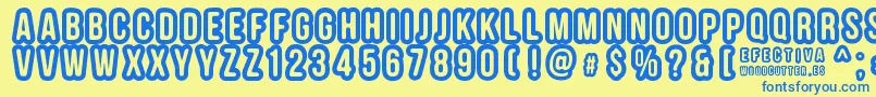 Шрифт EFECTIVA – синие шрифты на жёлтом фоне