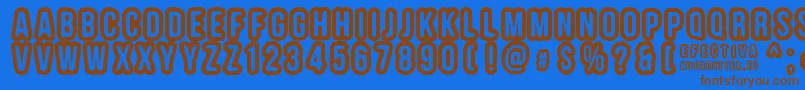 フォントEFECTIVA – 茶色の文字が青い背景にあります。