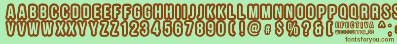 EFECTIVA Font – Brown Fonts on Green Background