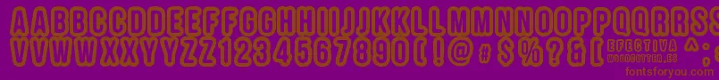 EFECTIVA-fontti – ruskeat fontit violetilla taustalla