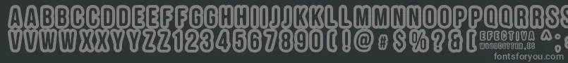 フォントEFECTIVA – 黒い背景に灰色の文字
