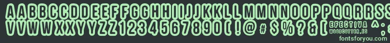 EFECTIVA-fontti – vihreät fontit mustalla taustalla