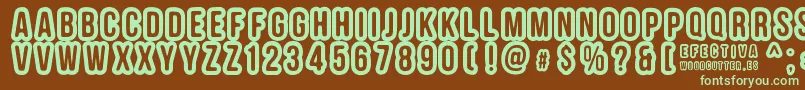 EFECTIVA Font – Green Fonts on Brown Background