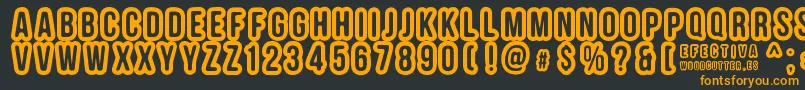 Шрифт EFECTIVA – оранжевые шрифты на чёрном фоне