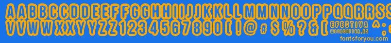 EFECTIVA Font – Orange Fonts on Blue Background