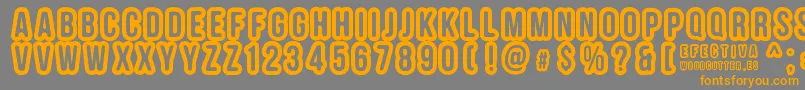 EFECTIVA-Schriftart – Orangefarbene Schriften auf grauem Hintergrund