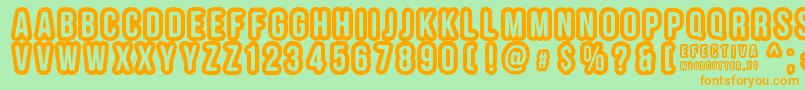 EFECTIVA Font – Orange Fonts on Green Background