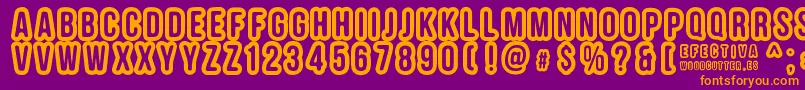 EFECTIVA Font – Orange Fonts on Purple Background