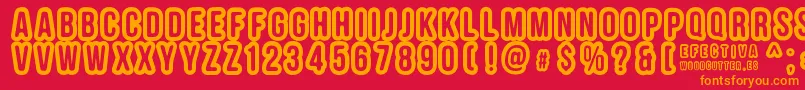 EFECTIVA Font – Orange Fonts on Red Background