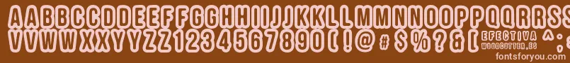 フォントEFECTIVA – 茶色の背景にピンクのフォント