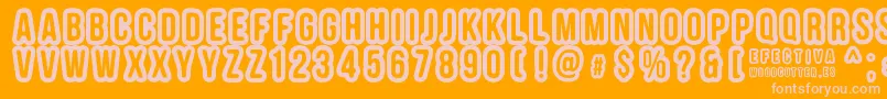 EFECTIVA-Schriftart – Rosa Schriften auf orangefarbenem Hintergrund