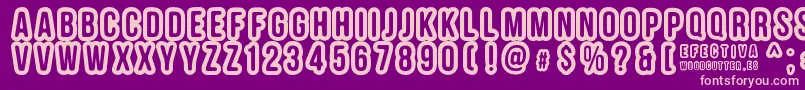 EFECTIVA-Schriftart – Rosa Schriften auf violettem Hintergrund