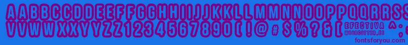 Шрифт EFECTIVA – фиолетовые шрифты на синем фоне