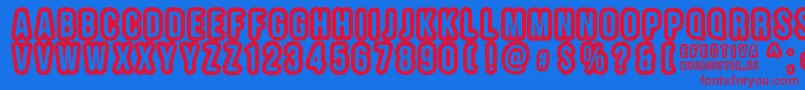 EFECTIVA Font – Red Fonts on Blue Background