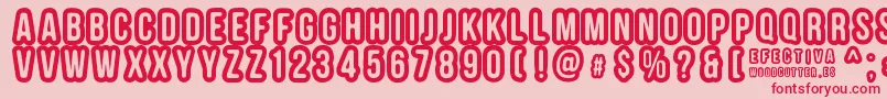 フォントEFECTIVA – ピンクの背景に赤い文字