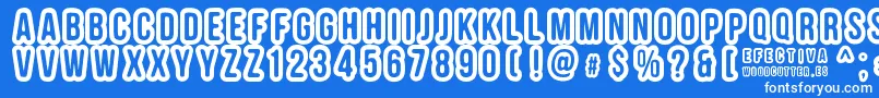 EFECTIVA Font – White Fonts on Blue Background