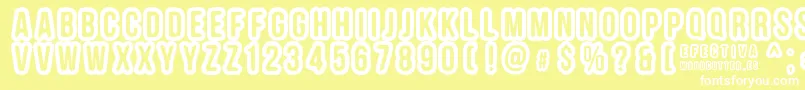 EFECTIVA Font – White Fonts on Yellow Background