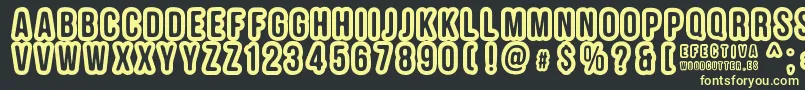 EFECTIVA-Schriftart – Gelbe Schriften auf schwarzem Hintergrund
