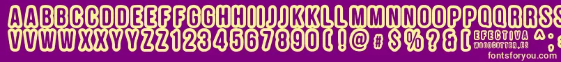 Шрифт EFECTIVA – жёлтые шрифты на фиолетовом фоне
