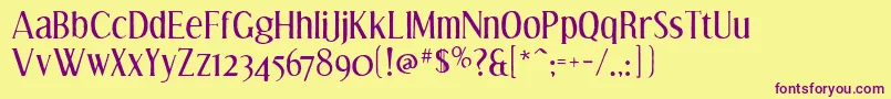 effloresce antique Font – Purple Fonts on Yellow Background