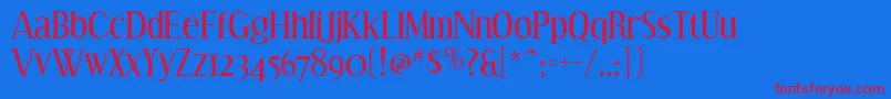 effloresce-Schriftart – Rote Schriften auf blauem Hintergrund