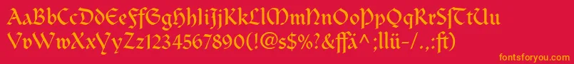 ClairvauxLtDfr Font – Orange Fonts on Red Background