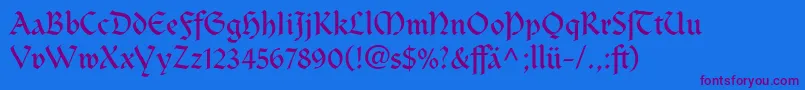 ClairvauxLtDfr Font – Purple Fonts on Blue Background