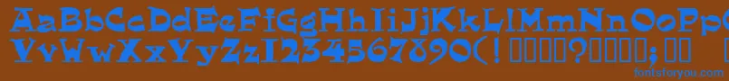 フォントEG       – 茶色の背景に青い文字