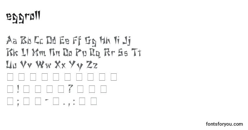 A fonte Eggroll (125812) – alfabeto, números, caracteres especiais