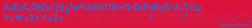 eggroll-Schriftart – Blaue Schriften auf rotem Hintergrund