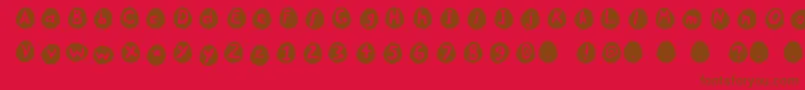 Fonte EGGS – fontes marrons em um fundo vermelho