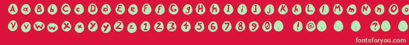 EGGS Font – Green Fonts on Red Background