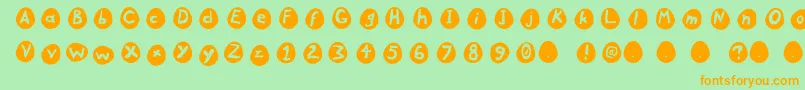 EGGS Font – Orange Fonts on Green Background