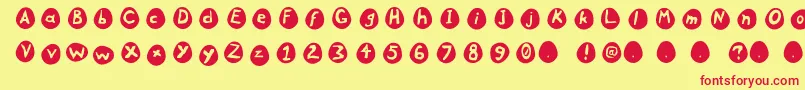 フォントEGGS – 赤い文字の黄色い背景
