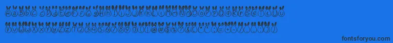 fuente Eggy Bunny Ear – Fuentes Negras Sobre Fondo Azul