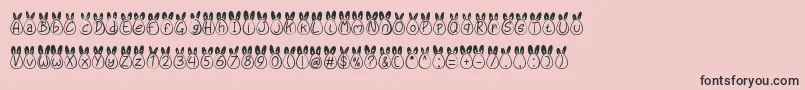 fuente Eggy Bunny Ear – Fuentes Negras Sobre Fondo Rosa