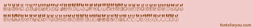 Eggy Bunny Ear-Schriftart – Braune Schriften auf rosa Hintergrund