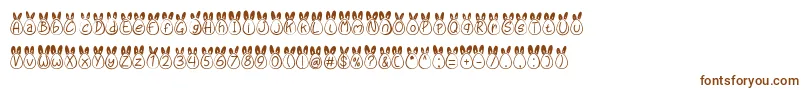 Eggy Bunny Ear Font – Brown Fonts on White Background